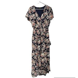 Espresso | Navy Floral Dress | Size L | EUC